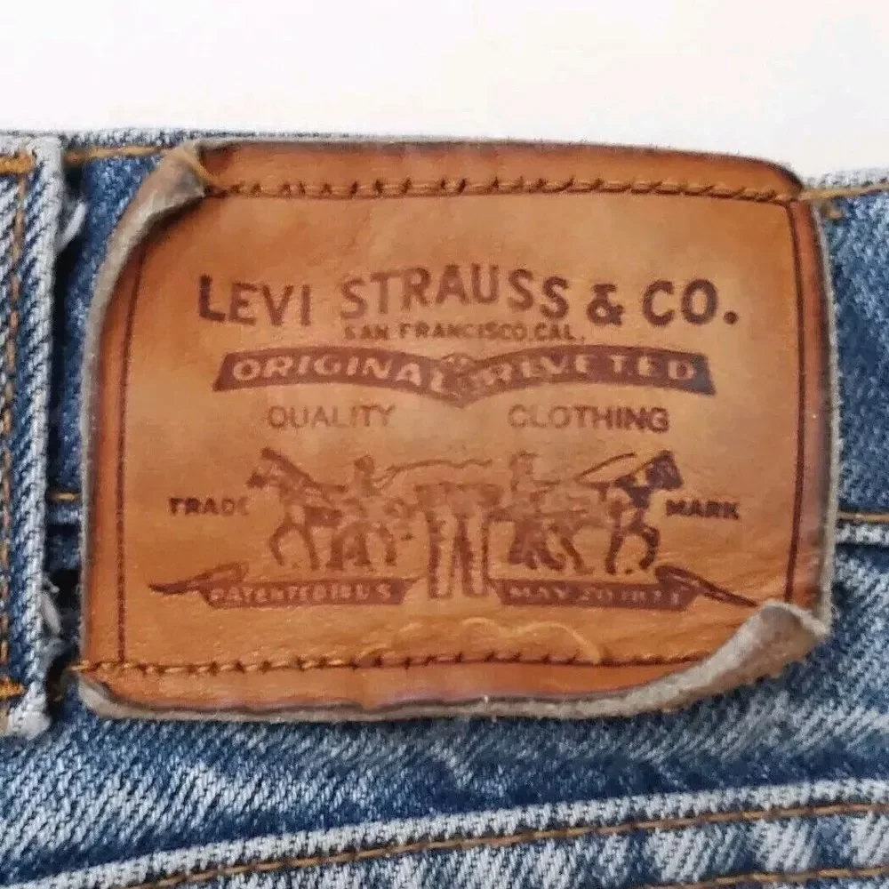 Vintage Levi's (Mens 36 x 34) Two‎ Horse Brand Blue Denim Jeans Leather Tab